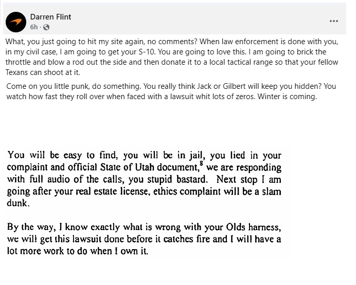 Screenshot of review / owner response